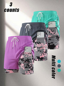 Women's Camo Print Gym Shorts, Breathable Comfortable Quick Drying Skinny Shorts, Ladies Sportswear for Indoor Outdoor Wear, Bottom