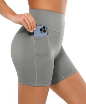 BRXL Women's 5 Inch Inseam Biker Shorts with Pockets High Waist Buttery Soft Yoga Athletic Gym Running Volleyball Spandex Shorts