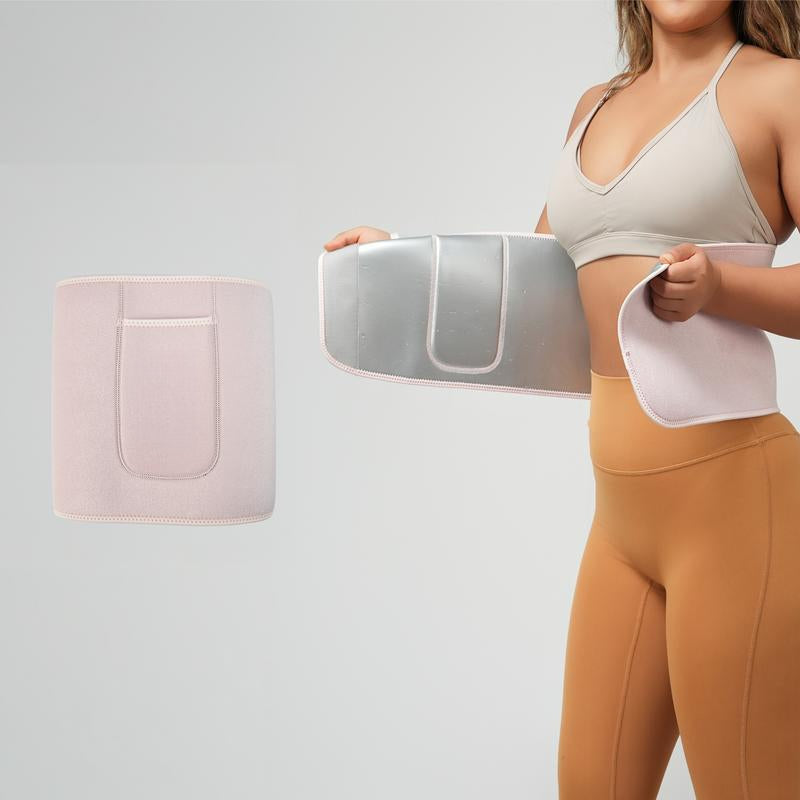 Sweat Belt  Ab Trainer for Women and Men Sweat Band Waist Trainer Belt for High Intensity Training and Gym Workouts 3 Adjustable Sizes - Black/Pink