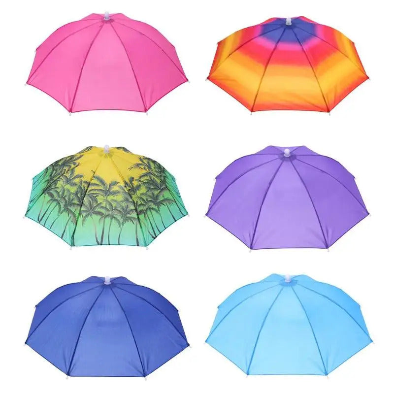 Portable Head Umbrella Hat Fishing Caps Anti-Rain Fishing Anti-Sun Umbrella Hat Adults Children Unisex Outdoor Pesca Sports Cap