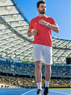 5 pieces of men's fashion letter pattern T-shirts, classic short-sleeved round-neck T-shirts, suitable for summer casual outings, sports and training.  Outdoorfun ，Top Streetwear