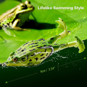 5PCS Frog Lures Baits Fishing Tools Double Propeller Legs Silicone Soft Treble Hook 13.5g Topwater Wobblers Artificial Baits Catfish Fishing Lures Dealsforyoudays