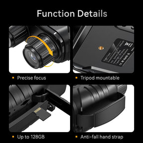 Night Vision Goggles with 64GB SD Card, Adult Night Vision Binoculars with 2.8 Inch HD Screen for Hunting Camping, Hiking Essentials 10x Digital Zoom, 5W Infrared Light, 7 Levels of Infrared, Simple Operation