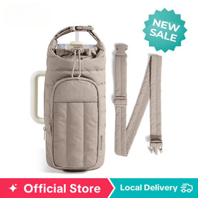 Water Bottle Holder Bag with Strap, 40/32 oz Gym Accessories with Phone Pocket, Sling Bag Purses for Women Drinkware Tumble