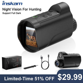 Night Vision Monocular, 2'' HD Screen Infrared Binoculars with Compass for Photos and Videos, Perfect for Adults Outdoor Camping and Wildlife Observation