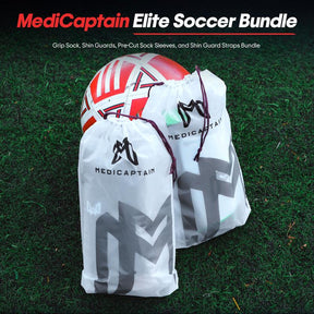Elite Soccer Bundle - Grip Sock, Shin Guards, Pre-Cut Sock Sleeves, and Shin Guard Straps Bundle – Essential Equipment for Futbol Players