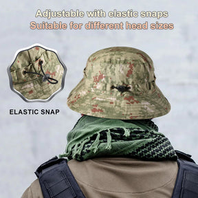 Tactical Fishing Boonie Hats Camouflage Panama Cap Hunting Shooting Outdoor Camping Sun Protection Folding Fisherman Bucket Hat