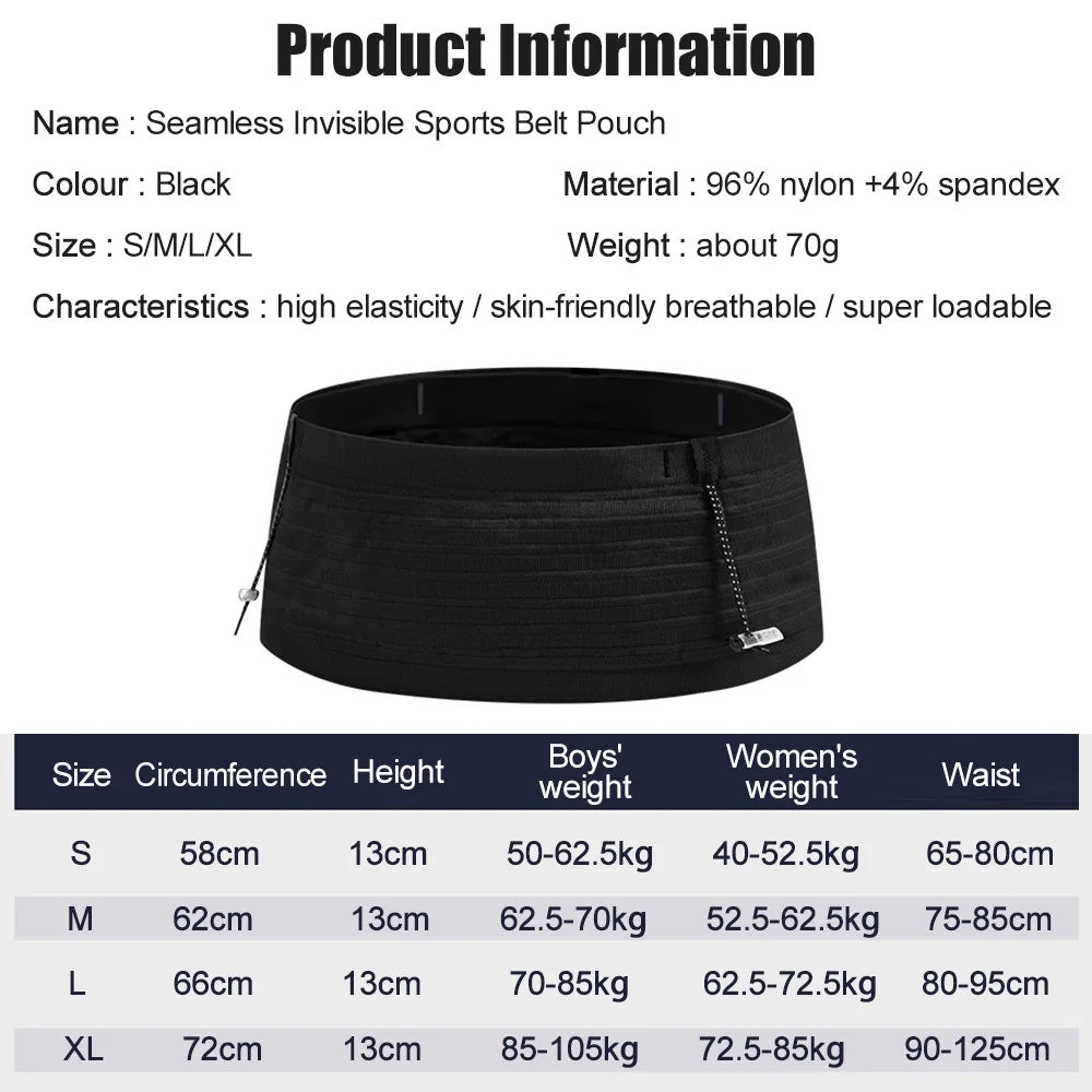 Elastic Sports Waist Bag Pack Running Race Number Belt Triathlon Marathon Race Cycling Mountaineering Phone Waist Bag