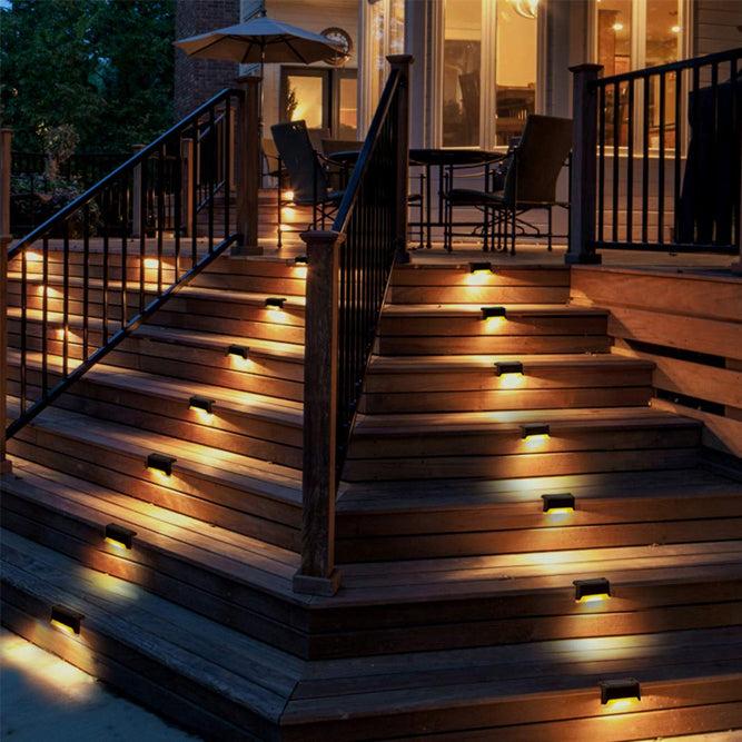 8-Pack Solar Deck Lights – Waterproof Outdoor LED Step Lights, Warm White, Auto On/Off, Easy Install for Patio, Stairs, Fence, Garden Landscape Lighting