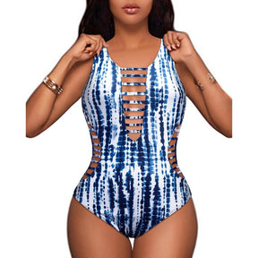 Women Sexy One Piece Swimsuits Plunge Deep V Neck Cutout Bathing Suits