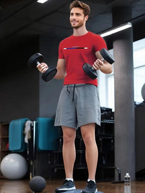 5 pieces of men's fashion letter pattern T-shirts, classic short-sleeved round-neck T-shirts, suitable for summer casual outings, sports and training.  Outdoorfun ，Top Streetwear