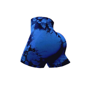 Women's Tie Dye Print High Waist Seamless Tummy Control Butt Lifting Sports Leggings, Casual Comfy Breathable Wide Waistband Skinny Shorts Yoga Leggings for Exercises Gym Workout, Women Sport & Outdoor Clothing for Summer