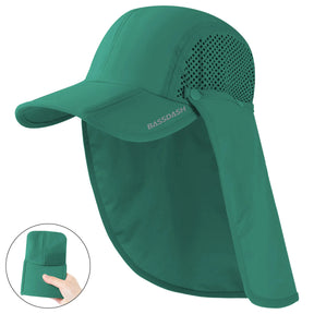 50+ Foldable Fishing Hat Baseball Cap with Removable Neck Flap Portable for Men Women Golf Hiking