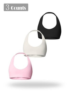 Women's Solid Wireless Halter Sports Bra, Breathable Comfortable High Stretch Sports Bra, Ladies Sportswear for Workout Gym Yoga, Fitness Clothes, Wireless Sports Bras, Yoga Workout Activewear