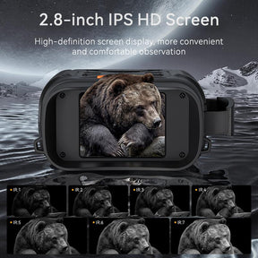 Night Vision Goggles with 64GB SD Card, Adult Night Vision Binoculars with 2.8 Inch HD Screen for Hunting Camping, Hiking Essentials 10x Digital Zoom, 5W Infrared Light, 7 Levels of Infrared, Simple Operation