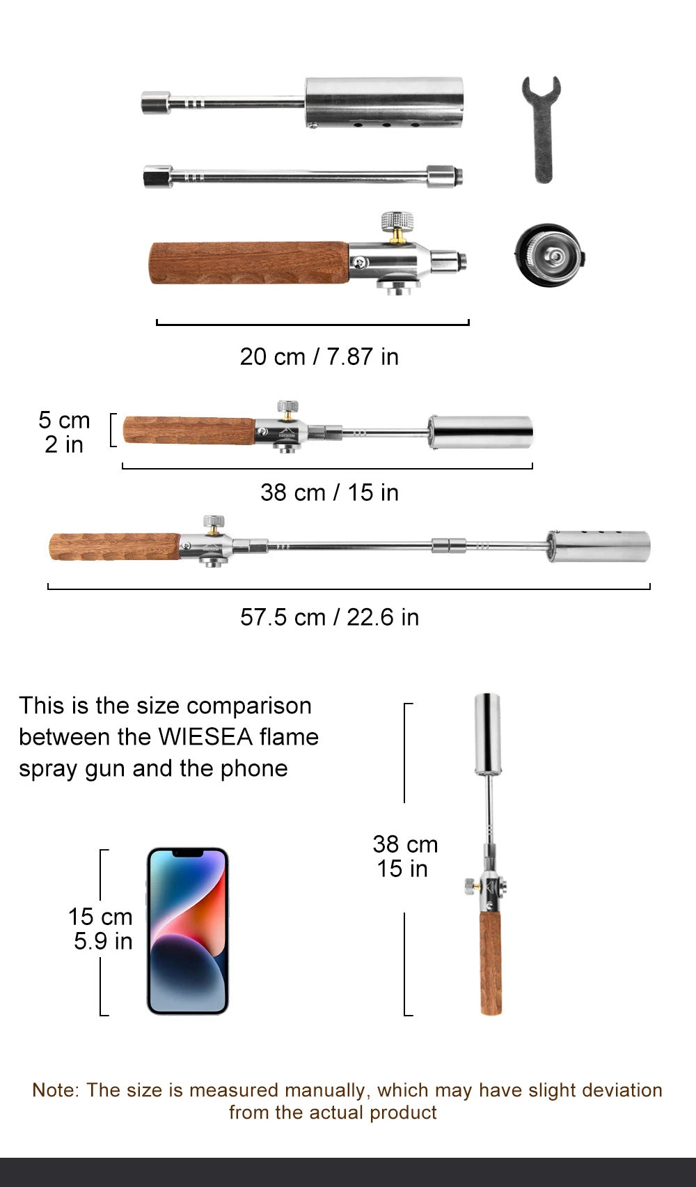Camping Long Flame Igniter Outdoor Portable Wooden Handle Burner Picnic BBQ Gas Tank Spray Gun Removable Stove Toolkit