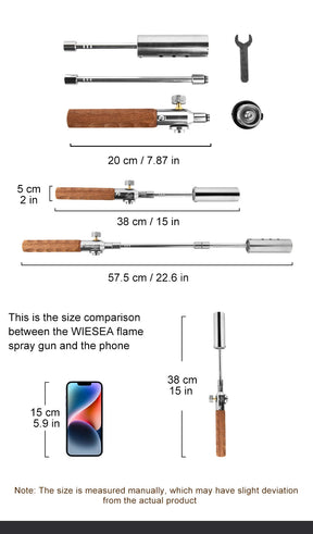 Camping Long Flame Igniter Outdoor Portable Wooden Handle Burner Picnic BBQ Gas Tank Spray Gun Removable Stove Toolkit