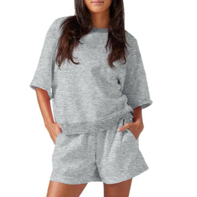 Womens 2 Piece Outfits Oversized Cropped Sweatshirt and High Waist Running Shorts Tracksuit Sets tracksuits men