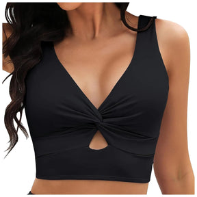 Women'S Swimsuit Top Solid Colour Bikini Swimsuit Fashion Gathering Push Up Tankini Swimsuit Sexy Backless Cross Strap Bikini