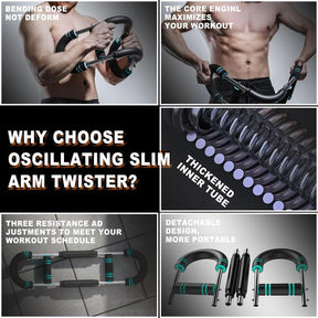 Adjustable 60-130 LBS Twister Arm Trainer for Chest Shoulder Arm & Core Workout Portable Home Gym Equipment with Customizable Resistance