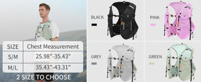 Sportsnew Running Vest for Women Men, Lightweight 10L Hydration Backpack with Waterproof Phone Pocket, 2L Water Bladder or 500ml Soft Flasks, Breathable Pack for Hiking Trail Running Cycling Marathon Outdoor
