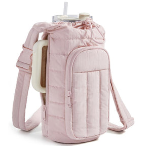 Water Bottle Holder Bag with Strap, 40/32 oz Gym Accessories with Phone Pocket, Sling Bag Purses for Women Drinkware Tumble