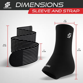 Sleeve Stars Ankle Brace for Sprain | Plantar Fasciitis Relief | Ankle Support for Women & Men | Ankle Compression Sleeve w/ Strap | Achilles Tendonitis Brace, Foot Brace Wrap