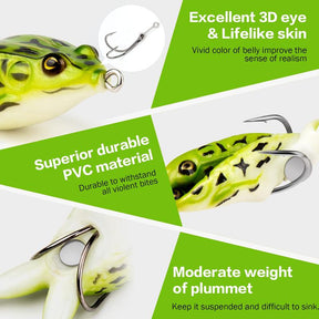 5PCS Frog Lures Baits Fishing Tools Double Propeller Legs Silicone Soft Treble Hook 13.5g Topwater Wobblers Artificial Baits Catfish Fishing Lures Dealsforyoudays