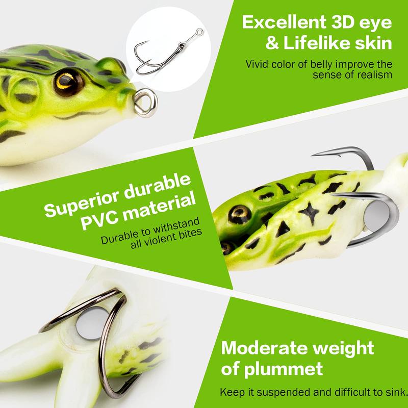 5PCS Frog Lures Baits Fishing Tools Double Propeller Legs Silicone Soft Treble Hook 13.5g Topwater Wobblers Artificial Baits Catfish Fishing Lures Dealsforyoudays