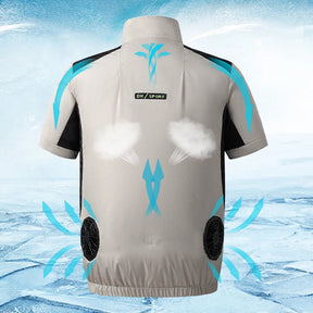 Summer Cool Vest Wearable Cooling Fan Vest Air-conditioned Clothes Usb Cooling 13 Hours For Outdoor Work  Fishing Short Sleeve