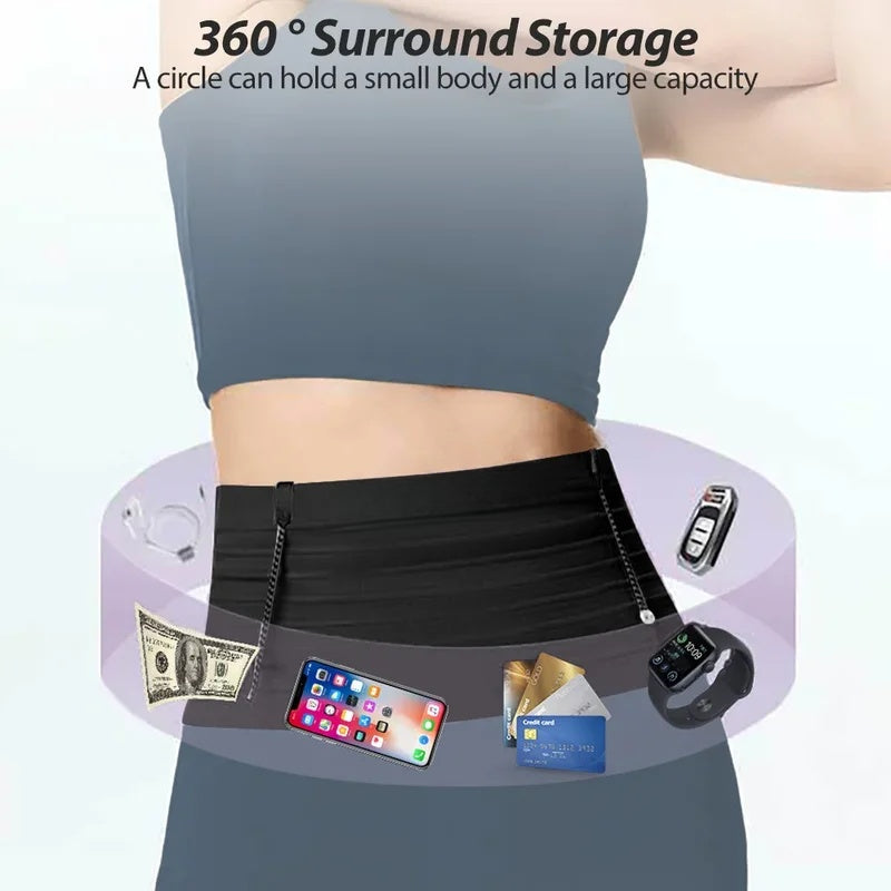 Elastic Sports Waist Bag Pack Running Race Number Belt Triathlon Marathon Race Cycling Mountaineering Phone Waist Bag