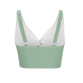 Women'S Swimsuit Top Solid Colour Bikini Swimsuit Fashion Gathering Push Up Tankini Swimsuit Sexy Backless Cross Strap Bikini