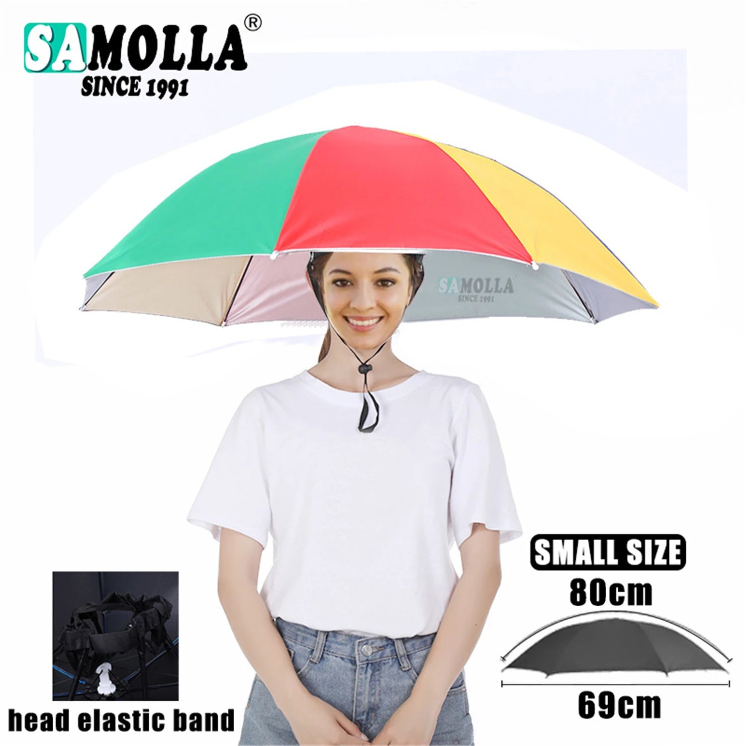 Portable Rain Umbrella Hat Army Green Foldable Outdoor Pesca Sun Shade Waterproof Camping Fishing Headwear Cap Beach Head Hats
