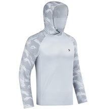 Sun UV Protection Hoodie Shirts, UPF 50+ Men Raglan Long Sleeve Lightweight Quick Dry Breathable Cooling Rash Guard with Mask Neck Gaiter for Outdoor, Hiking, Fishing, Boating, Biking, Sport, Gym, Constructing, Roofing, Landscaping, Gardening 915