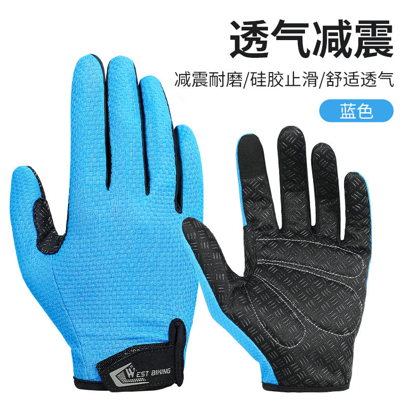 BIKING Summer Cycling Gloves Full Finger MTB Bike Gloves Touch Screen Non Slip Silicone Palm Driving Riding Gloves