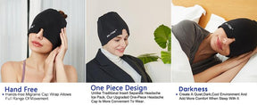 Migraine Headache Cap, Gel lce Head Wrap for Tension and Stress.Suitable for Home breaks, before sleep, office