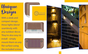 8-Pack Solar Deck Lights – Waterproof Outdoor LED Step Lights, Warm White, Auto On/Off, Easy Install for Patio, Stairs, Fence, Garden Landscape Lighting