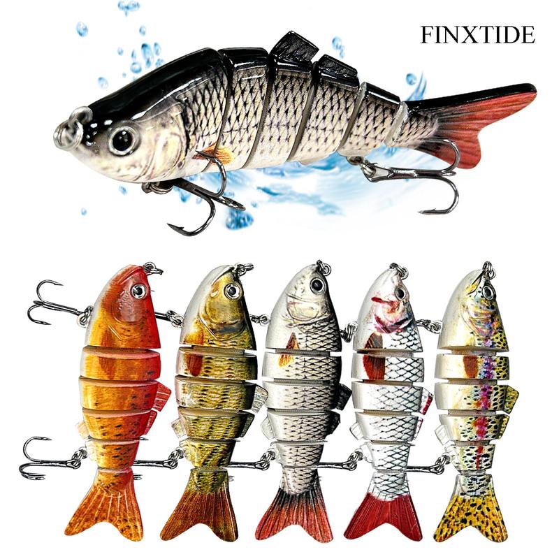 5 Pieces/set Fishing Lures Set Multi Segments Jointed Hard Bait 3.9in/0.56oz,Bionic Hard Fishing Bait Suitable for Fresh Water and Saltwater,Sinking Lifelike Swimbait Outdoor Fishing Equipment for Dealsforyoudays Perfect for Beginners