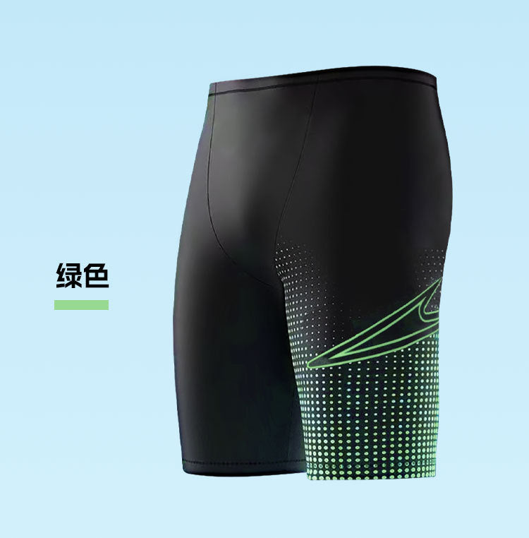 Adult Men's Summer Pure Black Large Size Professional Waterproof Quick Drying Bionic Fabric Sharkskin Swimming Trunks Wholesale