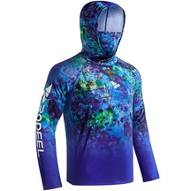 Sun UV Protection Hoodie Shirts, UPF 50+ Men Raglan Long Sleeve Lightweight Quick Dry Breathable Cooling Rash Guard with Mask Neck Gaiter for Outdoor, Hiking, Fishing, Boating, Biking, Sport, Gym, Constructing, Roofing, Landscaping, Gardening 915