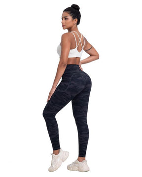Solid Color High Waisted Yoga Pants With Pockets, Exercise Running Yoga Leggings, Tummy Control Workout Running Yoga Leggings for Women