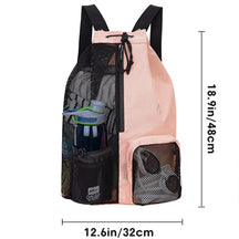 Swim Bag Mesh Drawstring Backpack with Wet Pocket Beach Backpack Swimming Sports Bag for School Swimming Beach Storage Bags