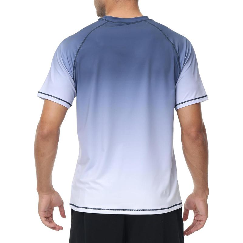 Men's UPF 50+ Rashguard Swim Tee Short Sleeve Running Shirt Swimwear Swim Hiking Workout Shirts #fathersdaygifts