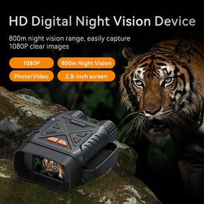 Night Vision Goggles with 64GB SD Card, Adult Night Vision Binoculars with 2.8 Inch HD Screen for Hunting Camping, Hiking Essentials 10x Digital Zoom, 5W Infrared Light, 7 Levels of Infrared, Simple Operation