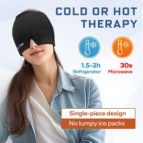 Migraine Headache Cap, Gel lce Head Wrap for Tension and Stress.Suitable for Home breaks, before sleep, office
