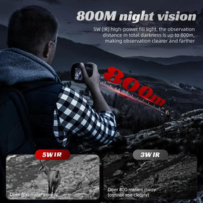 Night Vision Monocular, 2'' HD Screen Infrared Binoculars with Compass for Photos and Videos, Perfect for Adults Outdoor Camping and Wildlife Observation