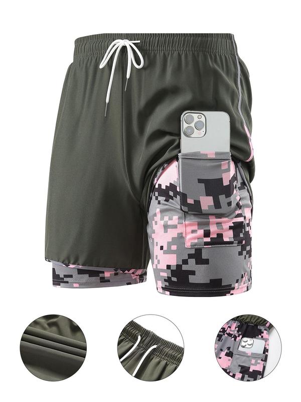 Women's Camo Print Gym Shorts, Breathable Comfortable Quick Drying Skinny Shorts, Ladies Sportswear for Indoor Outdoor Wear, Bottom
