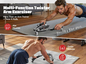 Chest & Arm Twister - Hydraulic Power Chest Press Machine for Upper Body Strength Training, 2-in-1 Twister arm Trainer with ab Roller Wheel(Backpack& Pad Included)