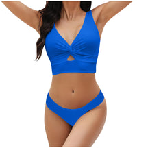 Women'S Swimsuit Top Solid Colour Bikini Swimsuit Fashion Gathering Push Up Tankini Swimsuit Sexy Backless Cross Strap Bikini