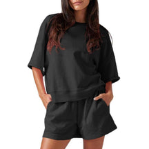 Womens 2 Piece Outfits Oversized Cropped Sweatshirt and High Waist Running Shorts Tracksuit Sets tracksuits men